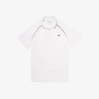 Lacoste SPORT Breathable Zippered Golf Polo Shirt Pánské - Šortky Bílé / Tmavě Blankyt Blankyt | CZ-